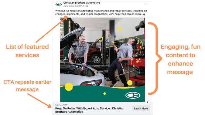 Auto Shop Social Media Example