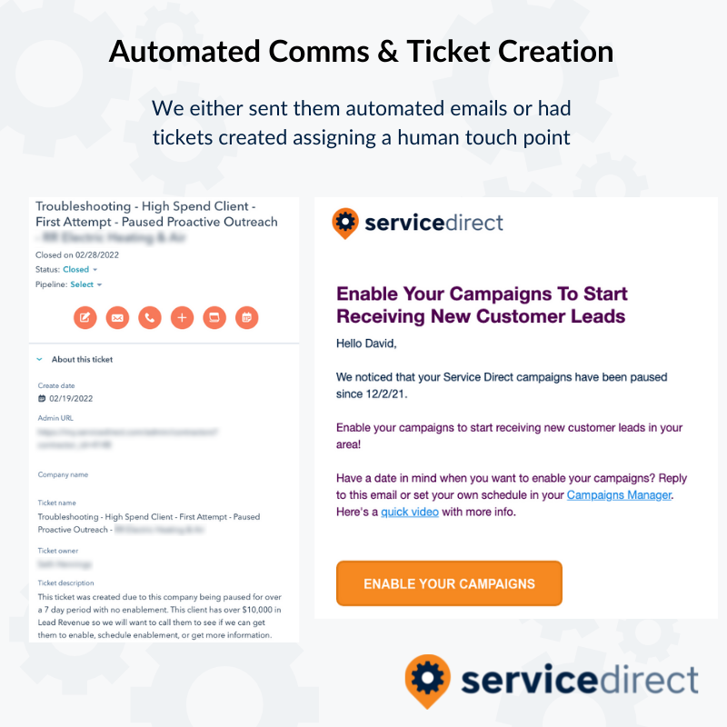 Automated Comms & Ticket Creation