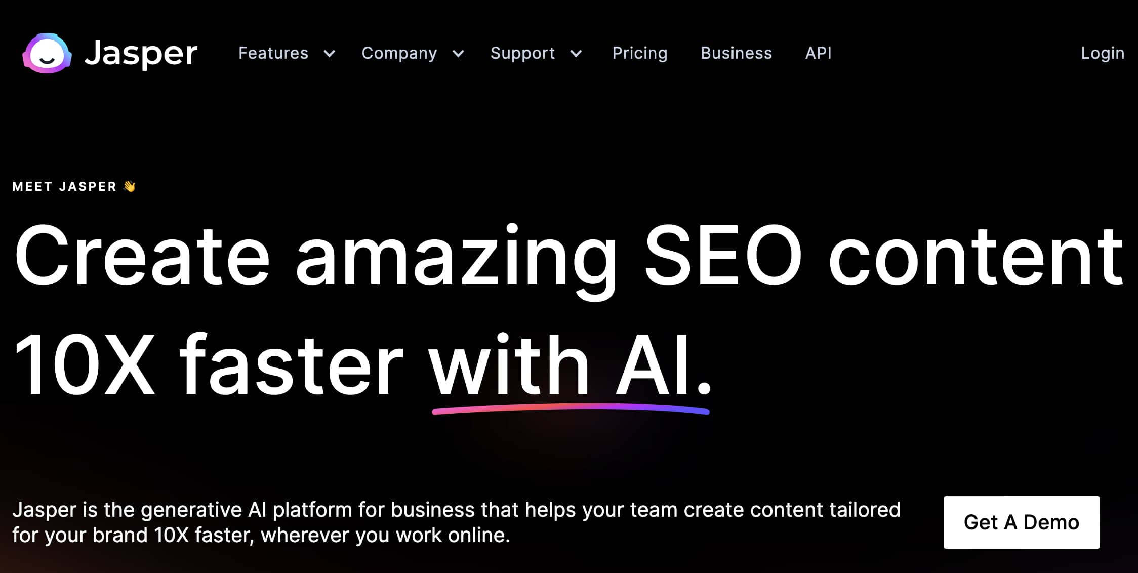 Screenshot of AI Content Generating tool Jasper