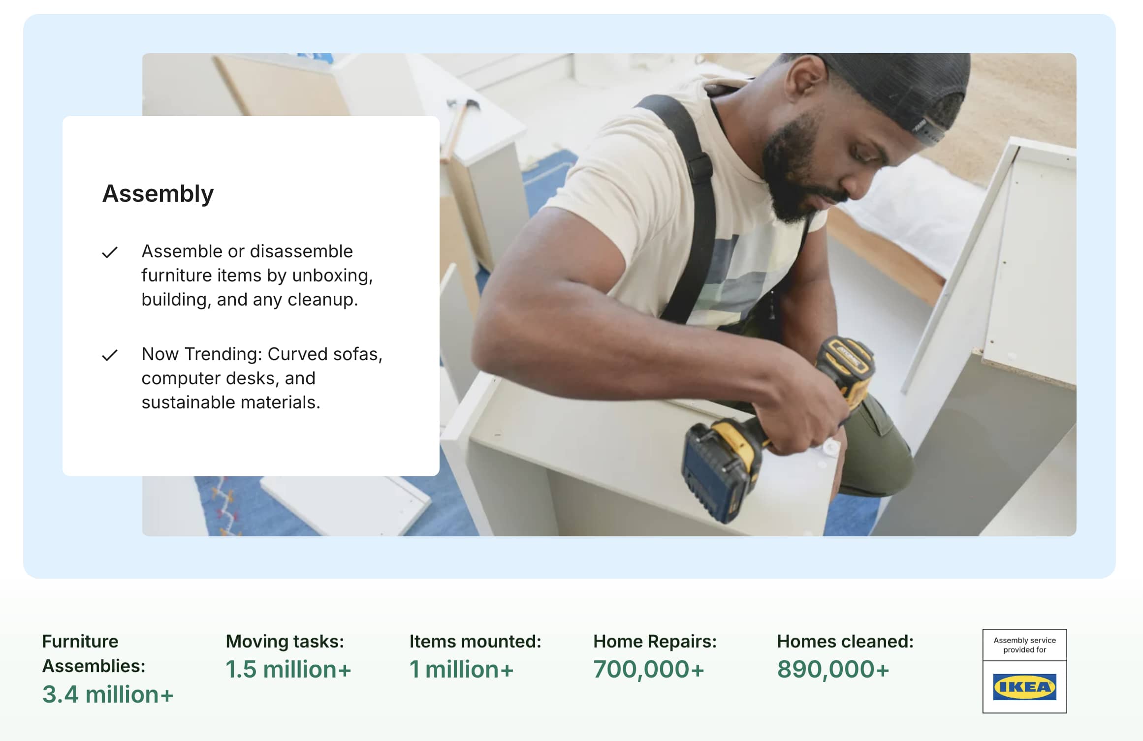Screenshot from the homepage of TaskRabbit