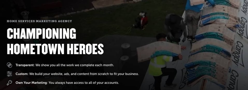 Hook agency homepage screenshot