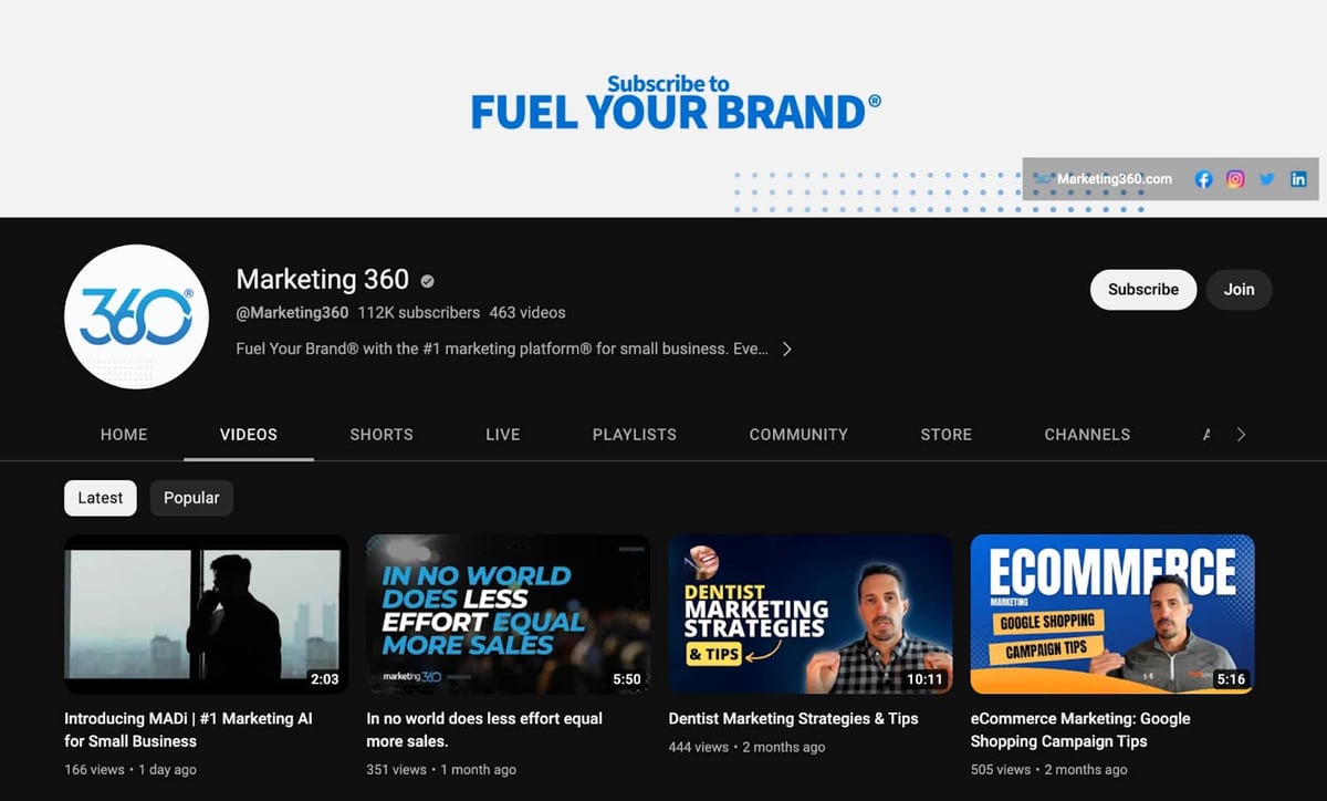 Marketing 360 YouTube Channel