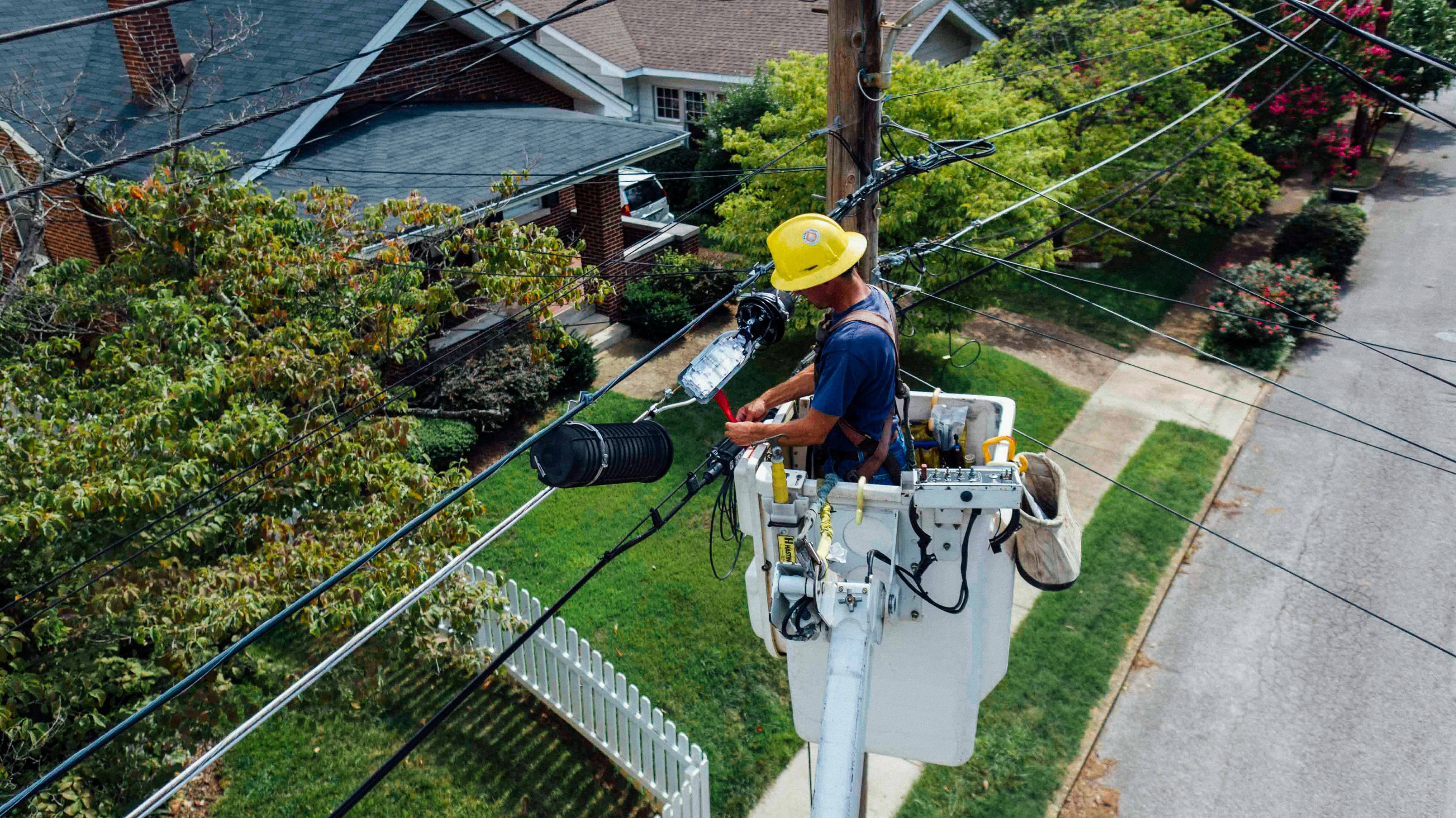 Man repairing electrical wires