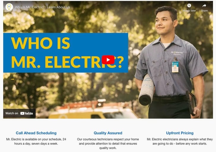 Electrician Website Video Example