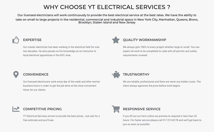 Electrician Website Copy