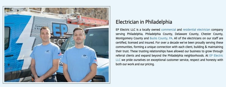 Electrician Website Image example