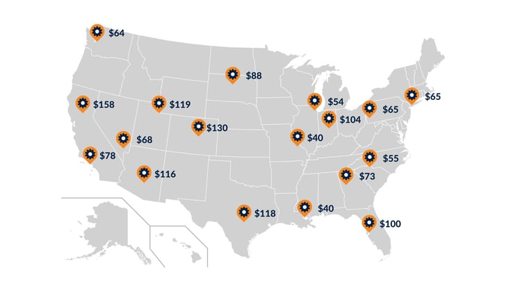 Cost Per Lead Map Plumbing 