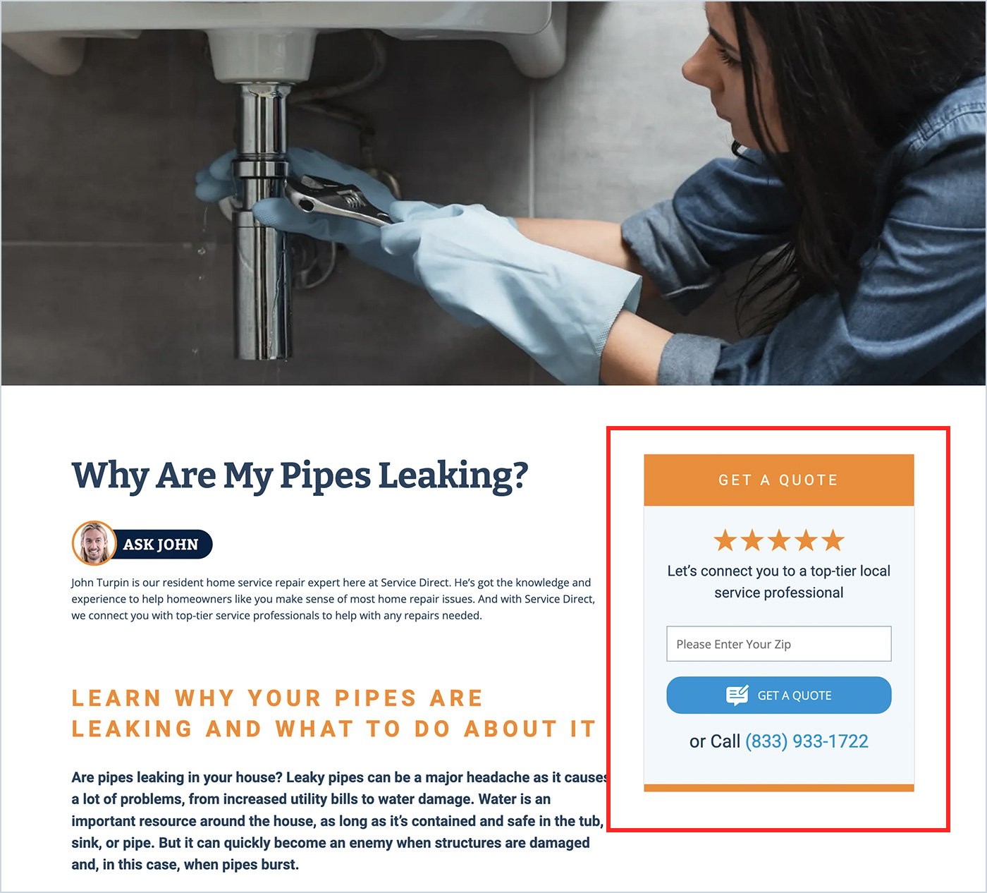 ServiceDirect-LeadForm-Plumber-Example2