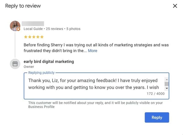 Replying to Google Business Reviews