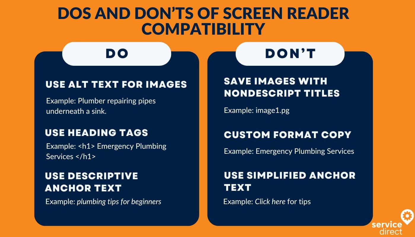 Dos and Donts of Screen Reader Compatibility