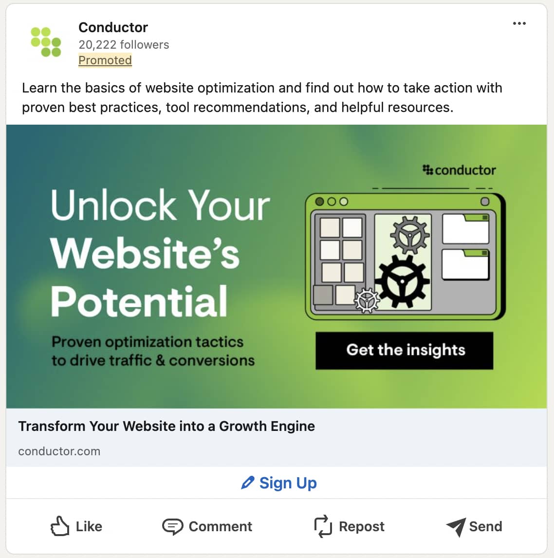 Promoted Content through LinkedIn Ads Example