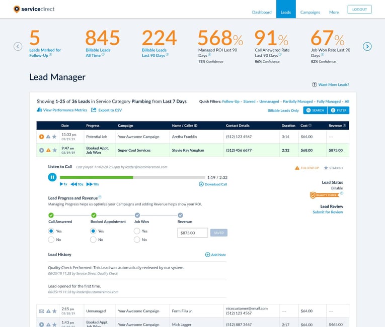 ,ySD Lead Manager Quality Check Example