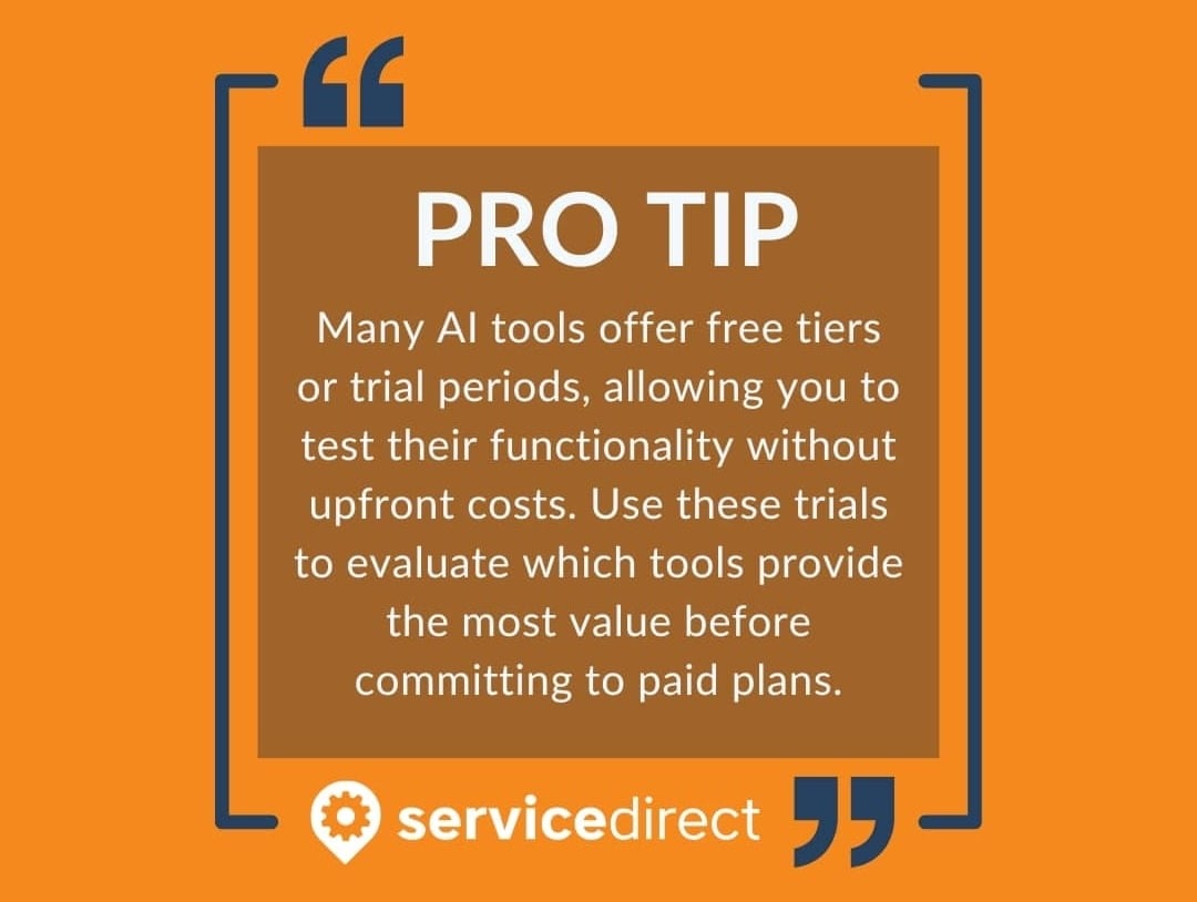 Pro tip many AI tools offer free tiers or trial periods allowing you to test their functionality without upfront costs.