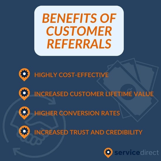 Benefits of Customer Referrals Graphic