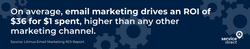 Email Marketing ROI Stat - Gears