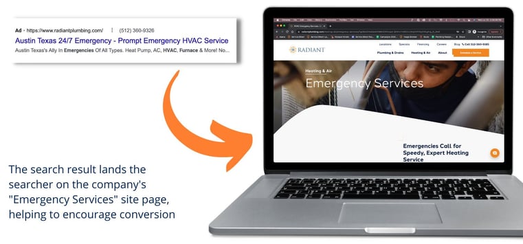 HVAC Site Page Example PPC