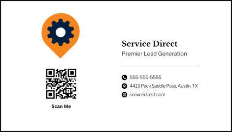 QR Code Business Card Example 