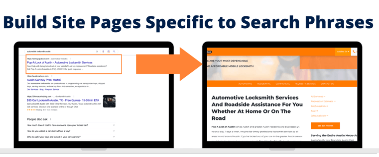 Locksmith Site Page Example SEO